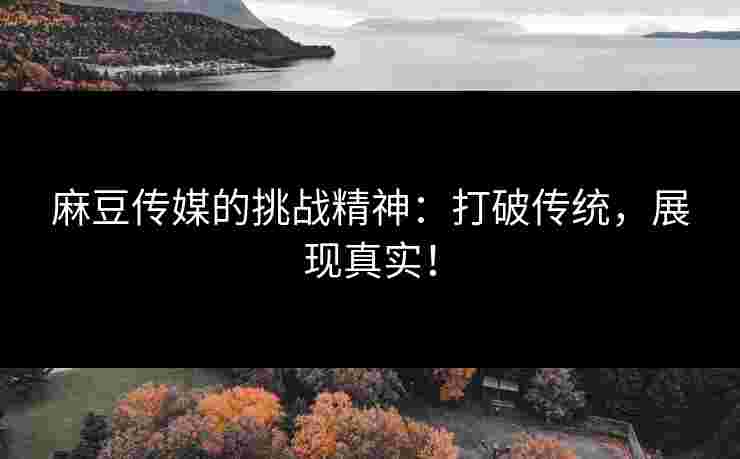 麻豆传媒的挑战精神：打破传统，展现真实！