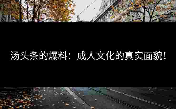 汤头条的爆料：成人文化的真实面貌！